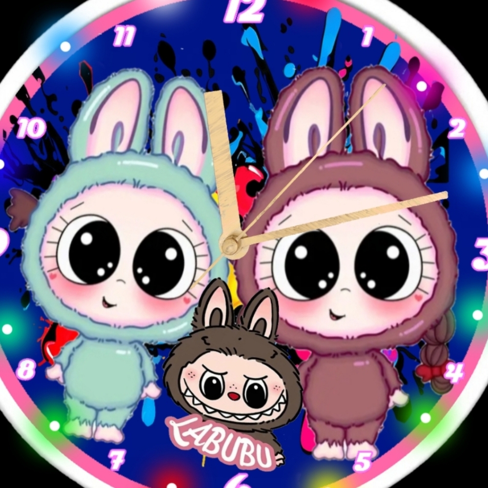 Labubu Led Clock Personalized